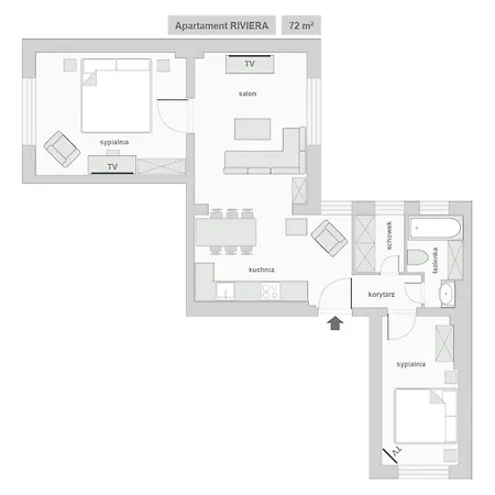Sanhaus - Riviera - Z Dwoma Sypialniami, 100 Metrow Od Deptaka Apartment